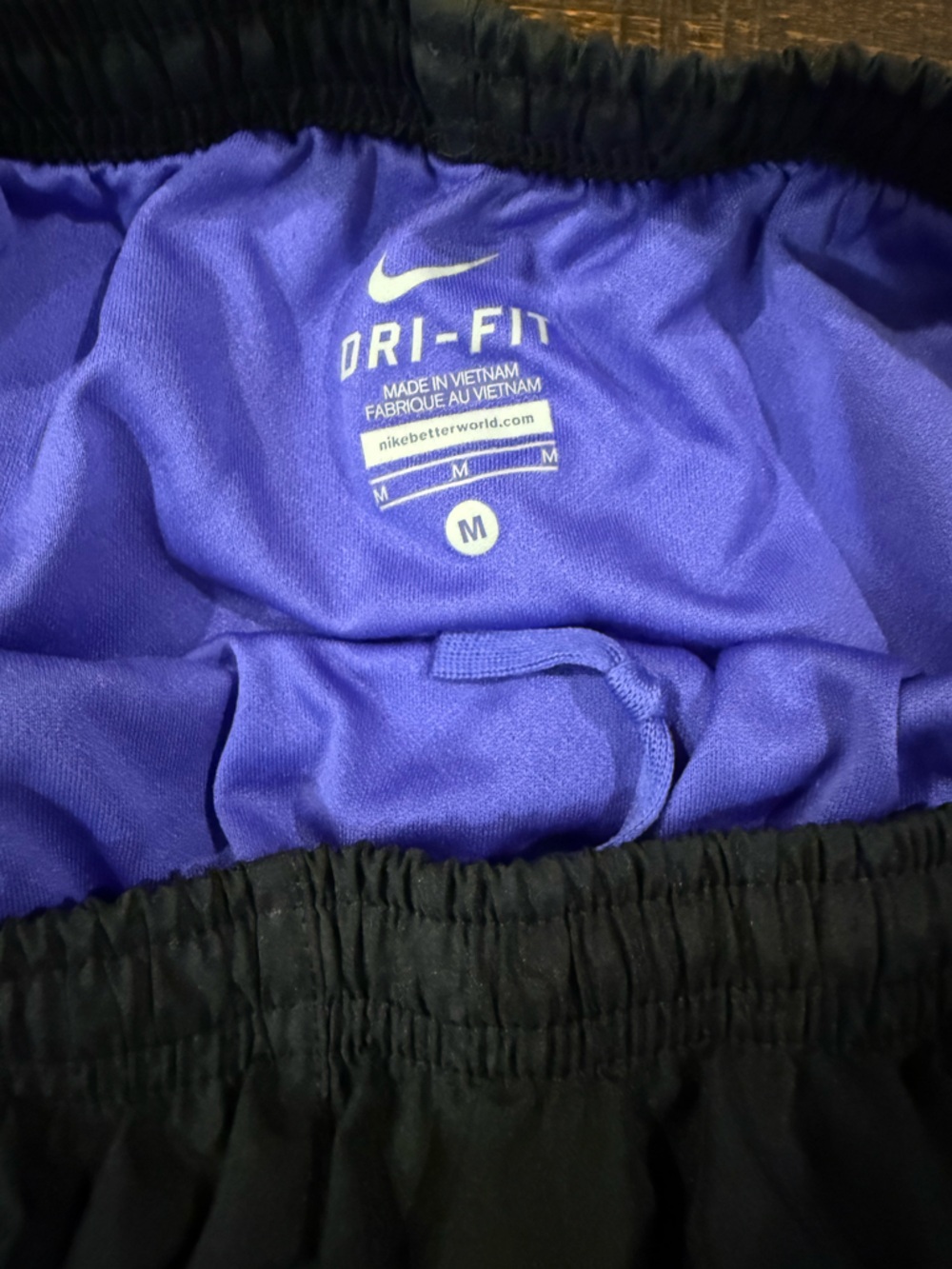 Nike Tempo Dri-FIT Running Shorts M Black Purple Lined Athletic - Picture 3 of 6